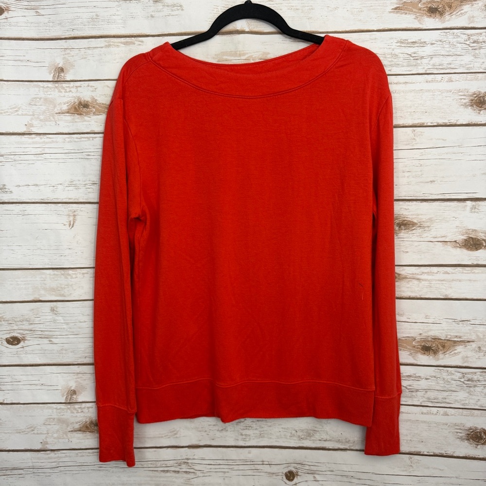 Athleta Orange Boatneck Pullover Sweater Active Athletic Medium